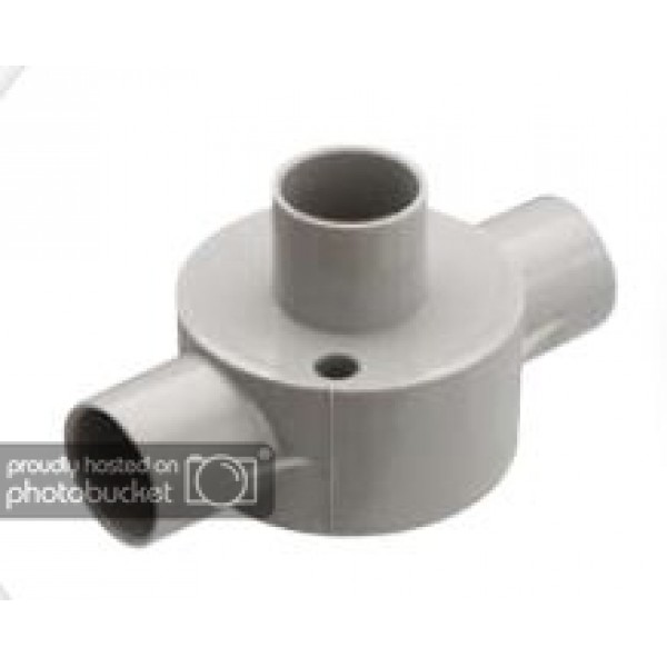 PRECISION PRCB 202S BO Circular Box Back Outlet Through 2 Way Without Lid OD 20mm UPVC Pipe Fittings