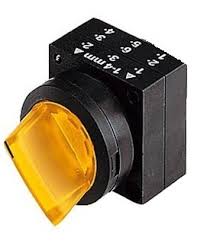 Siemens,Illuminated selector switch, 22 mm, round, plastic, yellow, long handle