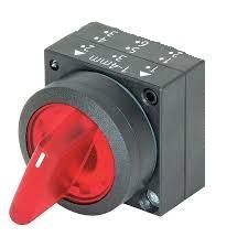 Siemens,Illuminated selector switch, 22 mm, round, plastic, red, long handle, momentary, 